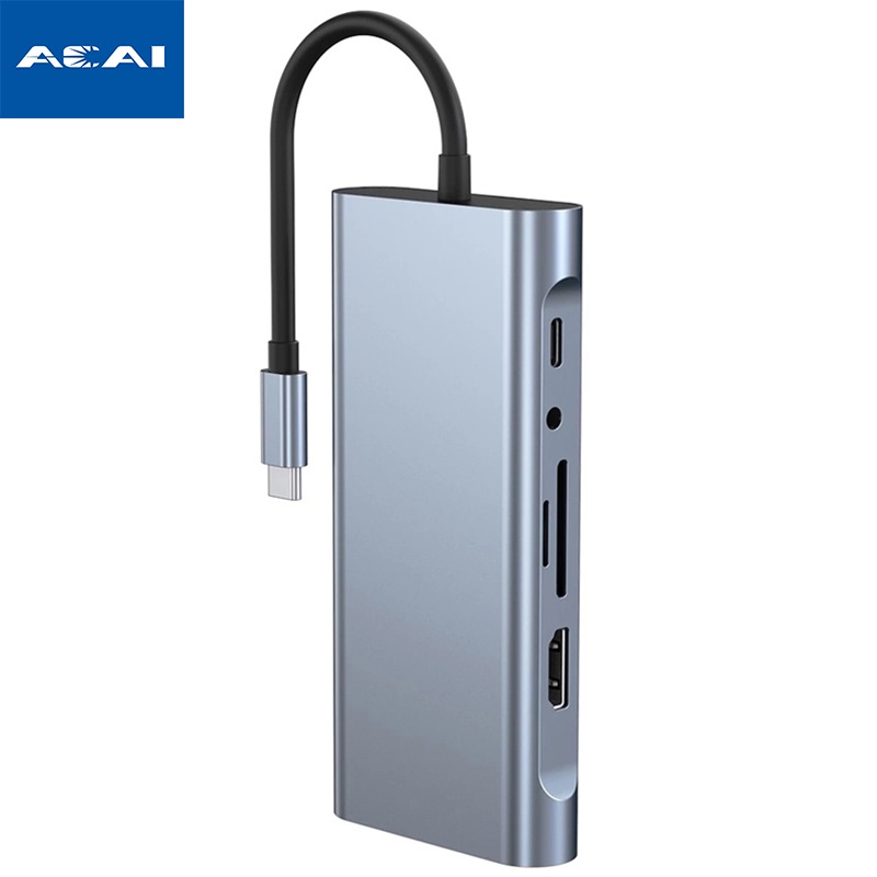 ACAI USB C Hub Adaptor Laptop Type C 11 in 1 RJ45 Connector VGA Cable ...