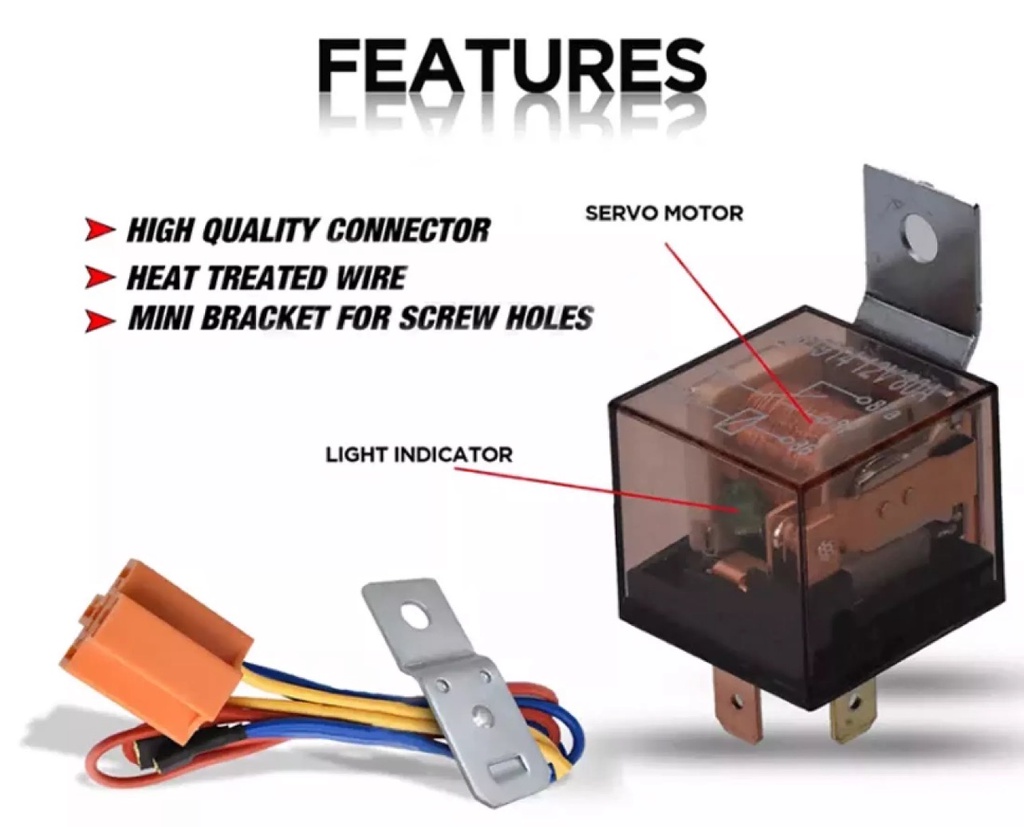 Horn Relay Mini Driving Light Relay Transparent Socket and Harness 4pin ...