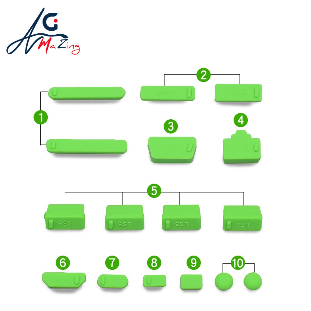 16 PCS Universal Laptop Silicone Dust Plugs Anti-Dust Stopper USB Plug ...