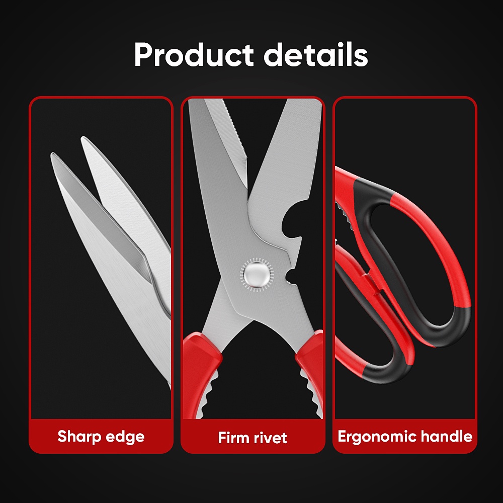 Mitsushi 8 Inches Scissors High Quality Multi-Purpose Stainless Steel ...