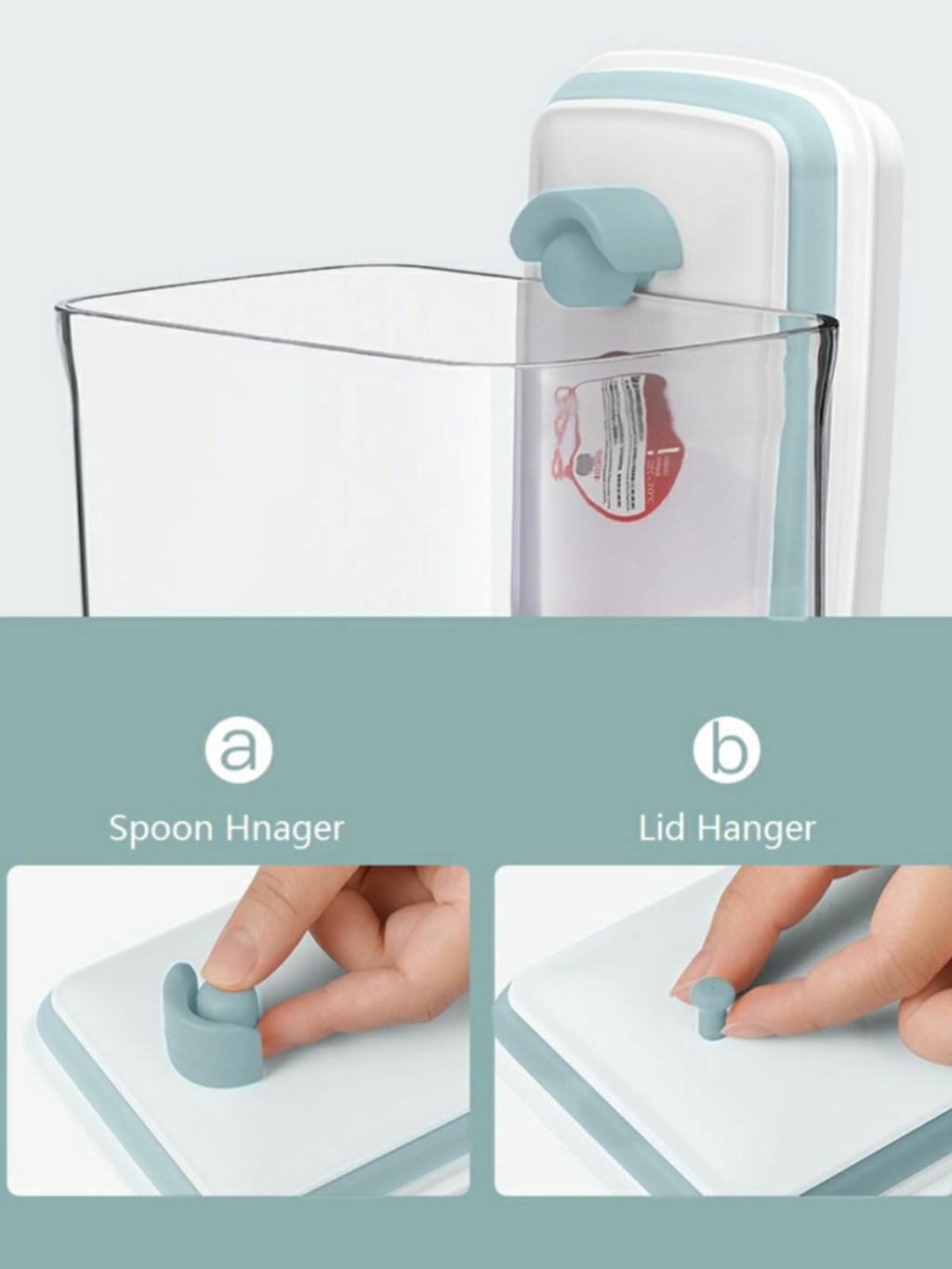 Ankou 2 in 1 Popup Airtight Milk Container with Scoop Spoon Scraper and ...