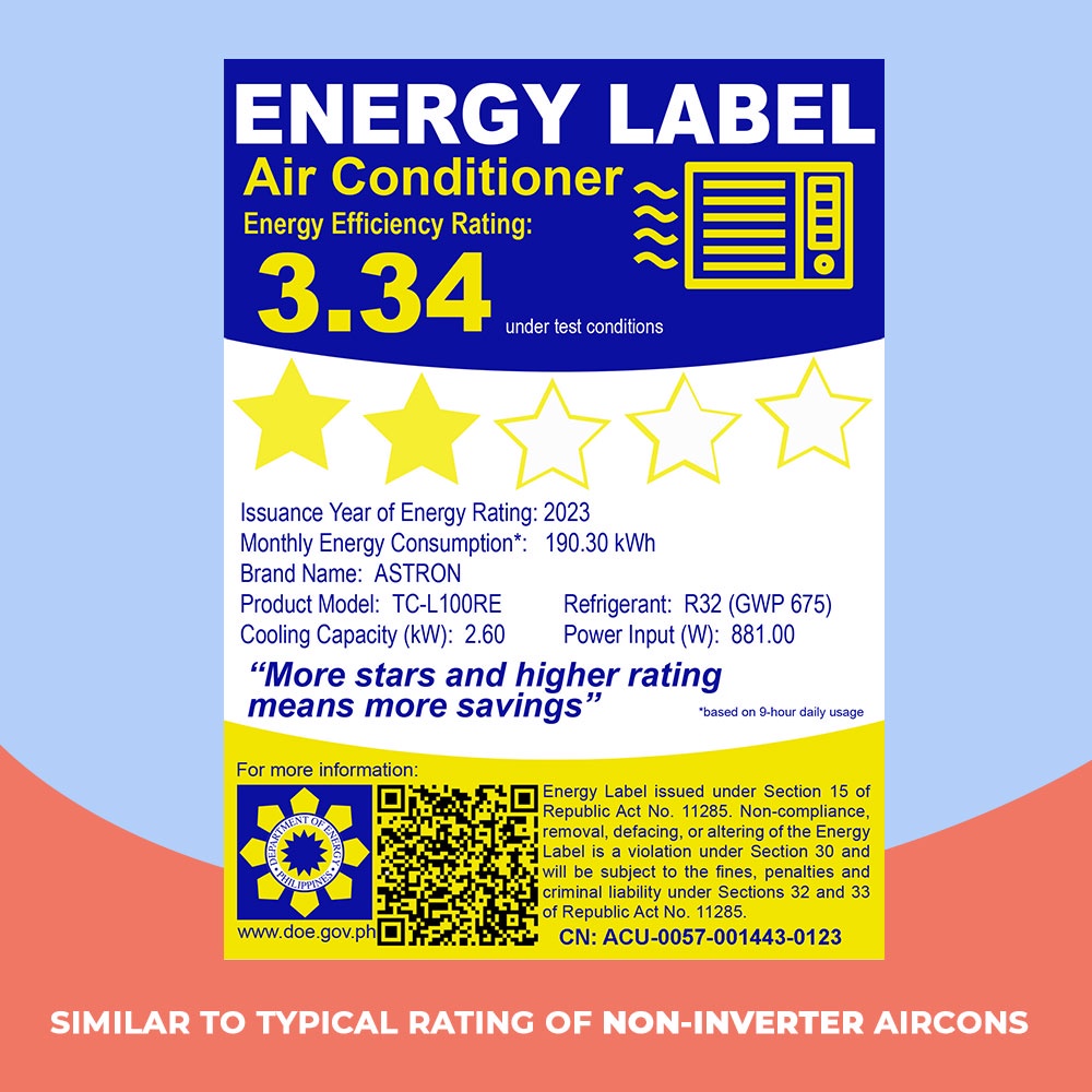 Astron 1HP Inverter Class Window Type Aircon with Remote - TCL100RE ...