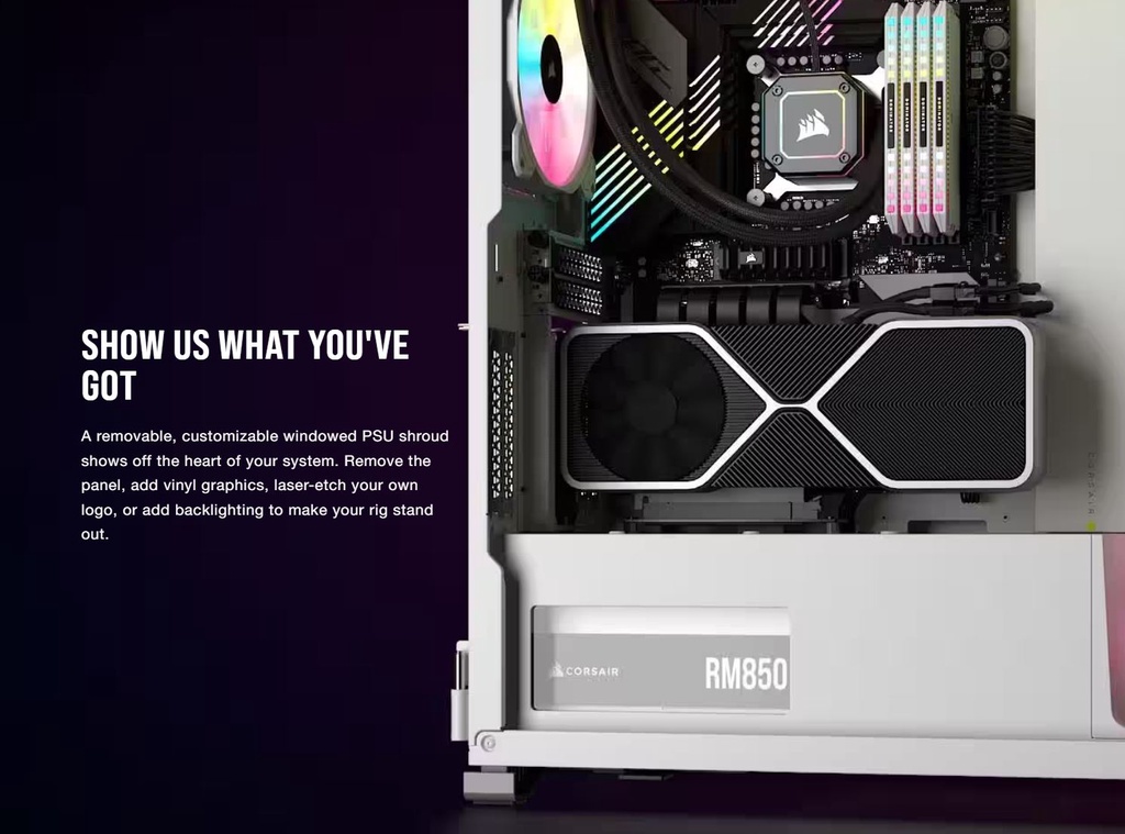 CORSAIR 7000X Full Tower ATX PC Case iCUE RGB Slide-On Tempered 9 Drive ...