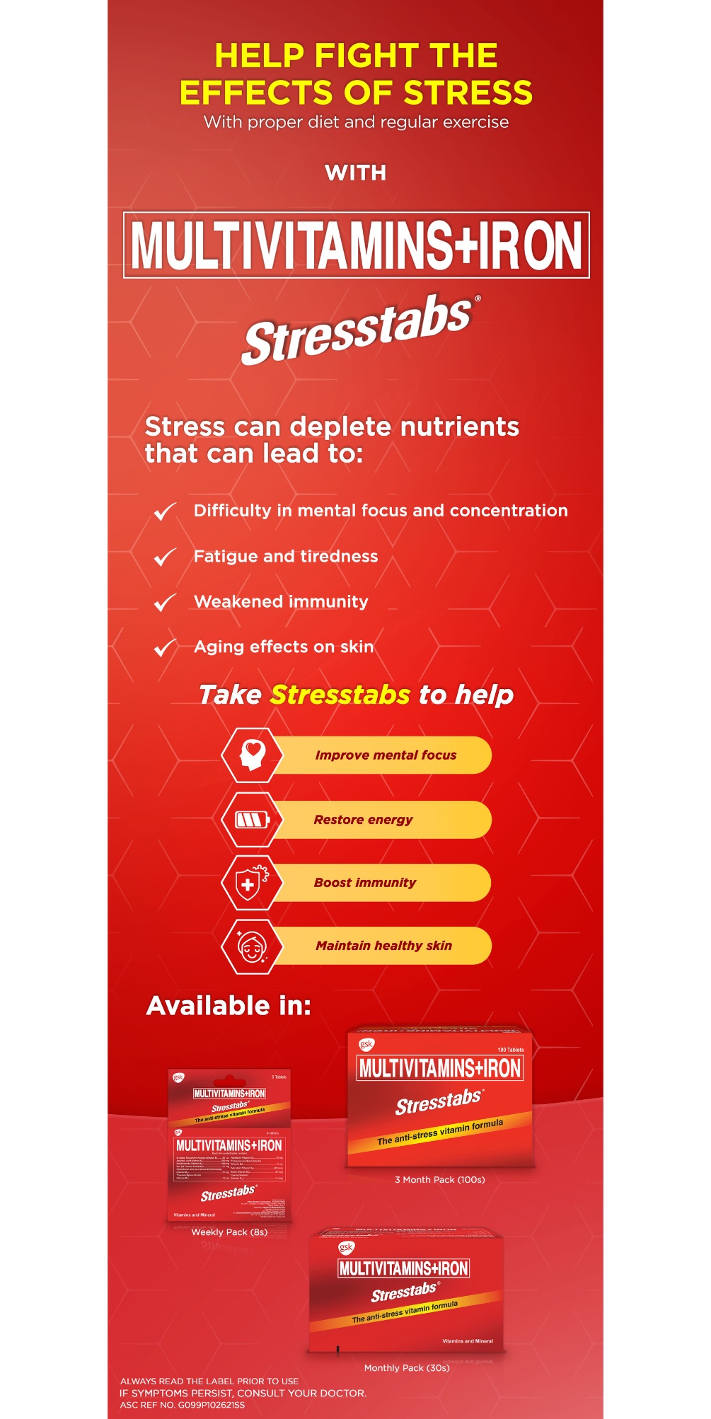 Stresstabs Multivitamins + Iron 8s Fights Stress, Restores Mental Focus