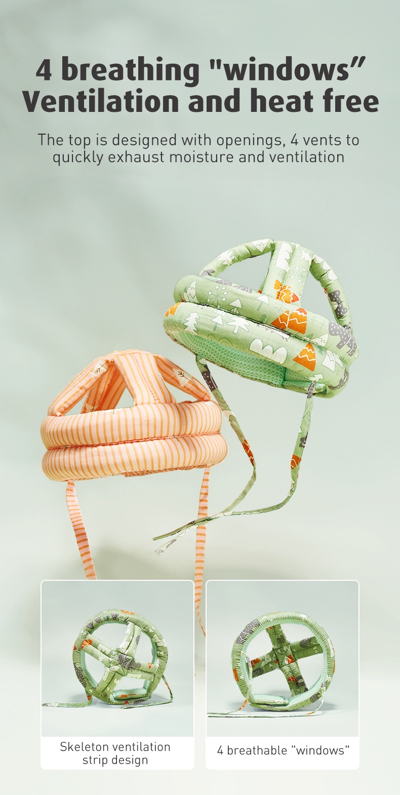 Baby Pro Baby Soft Cotton Anti Fall Head Protection Walking Hat ...