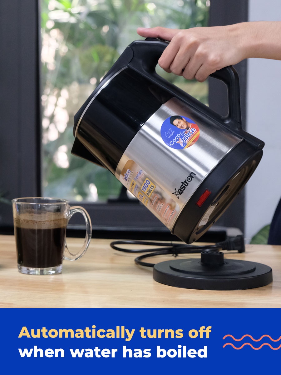 Astron ENERGYPOT Electric Kettle - Black | 2L | Fast Boil | 1500W ...