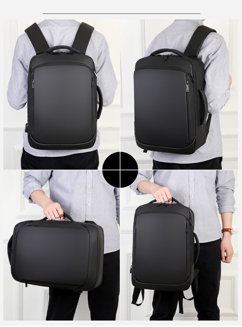 Men's Multifunctional Business Laptop Backpack USB Rechargeable ...