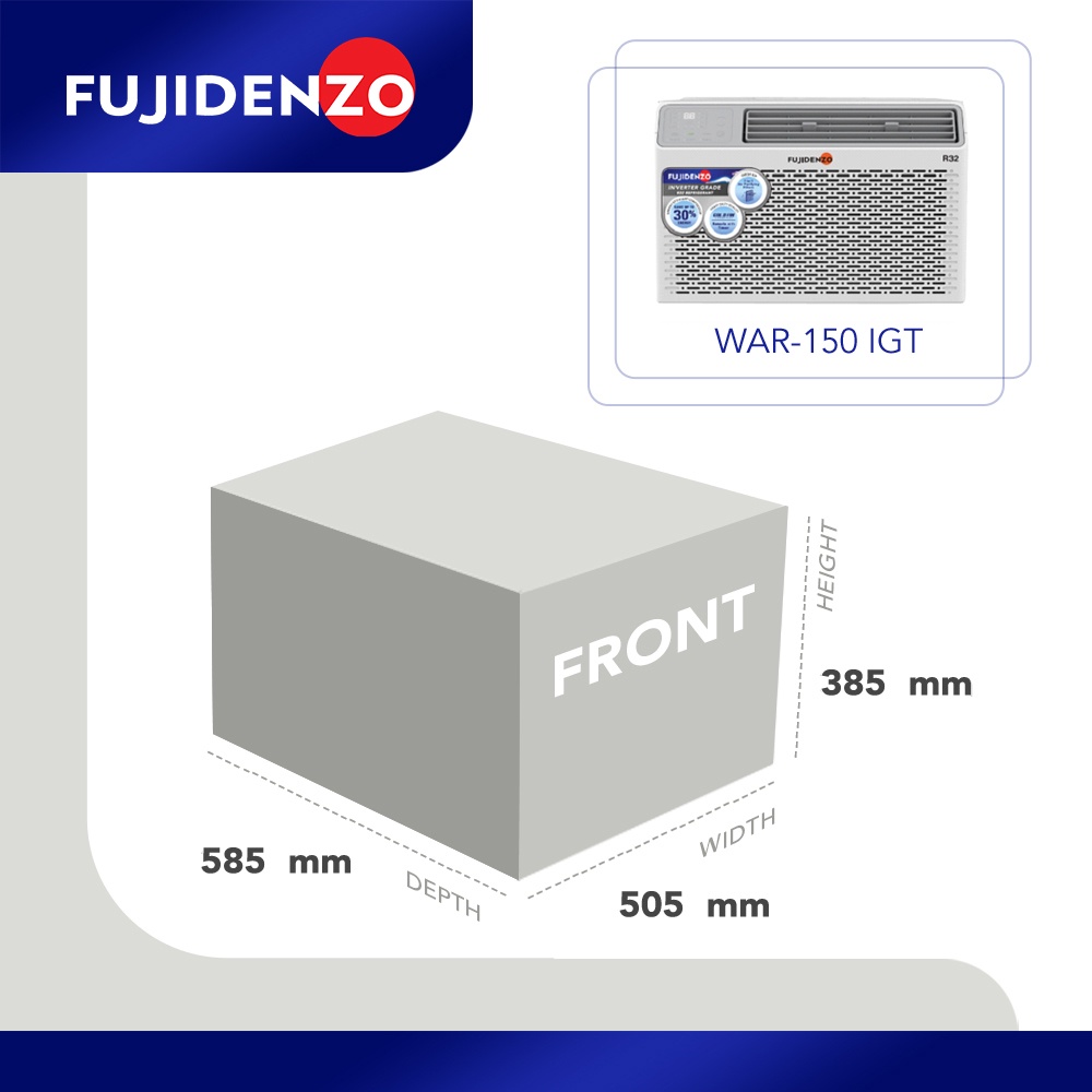 Fujidenzo 1.5 HP Inverter Grade Window Type Aircon with Remote Control ...