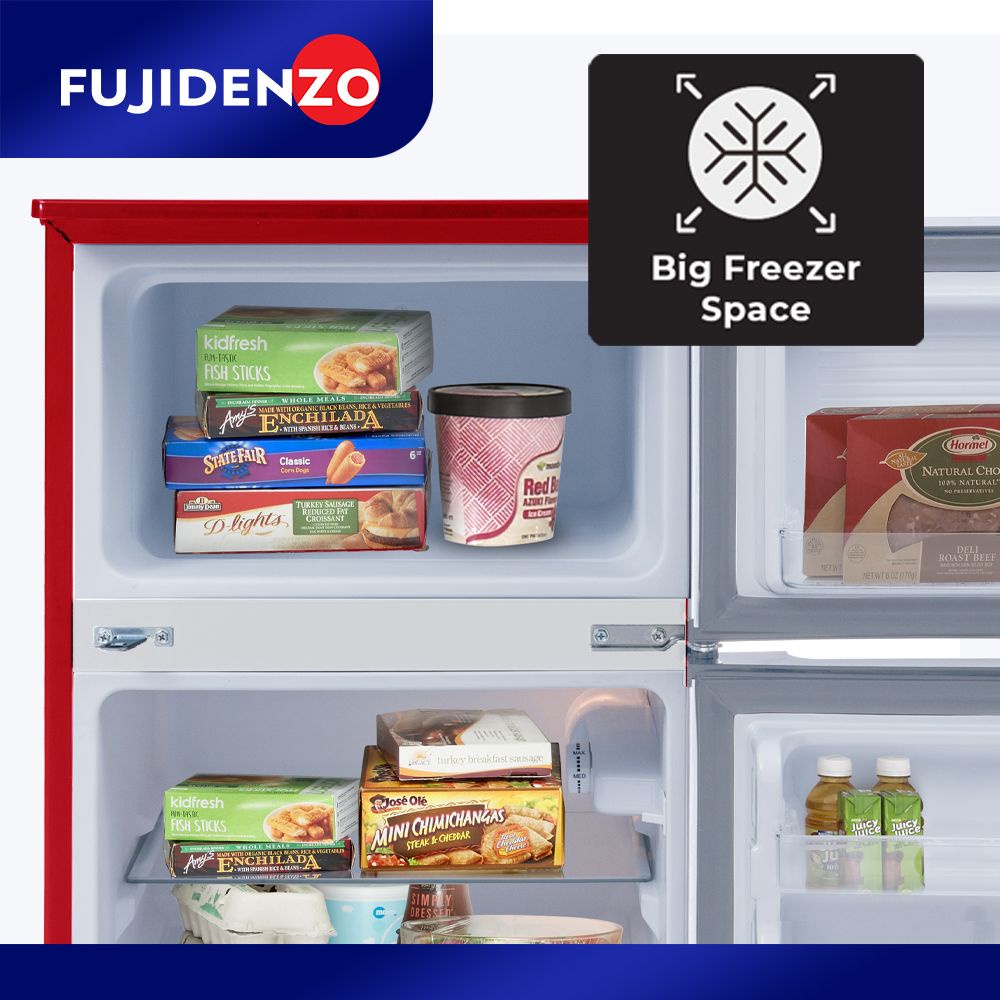 Fujidenzo 3.5 cu. ft. Two Door Personal Refrigerator RDD35 T (Titanium