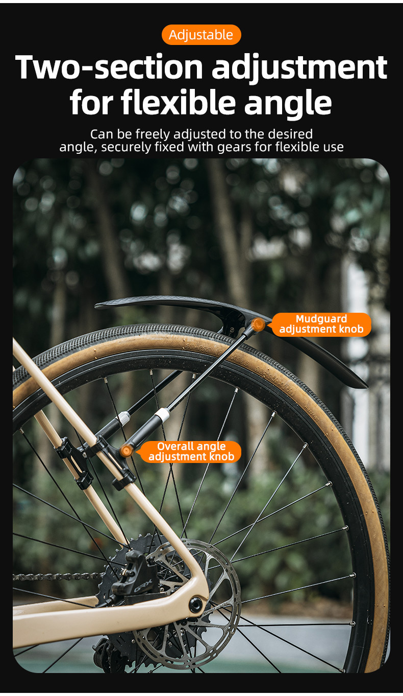 ROCKBROS Bicycle Mudguard Mountain Bike Fenders Widen Quick Release 26-29 Inch Bike Durable Adjustable Fender Bicycle Accessary - 18 ROCKBROS Bicycle Mudguard Mountain Bike Fenders Widen Quick Release 26-29 Inch Bike Durable Adjustable Fender Bicycle Accessary - 18