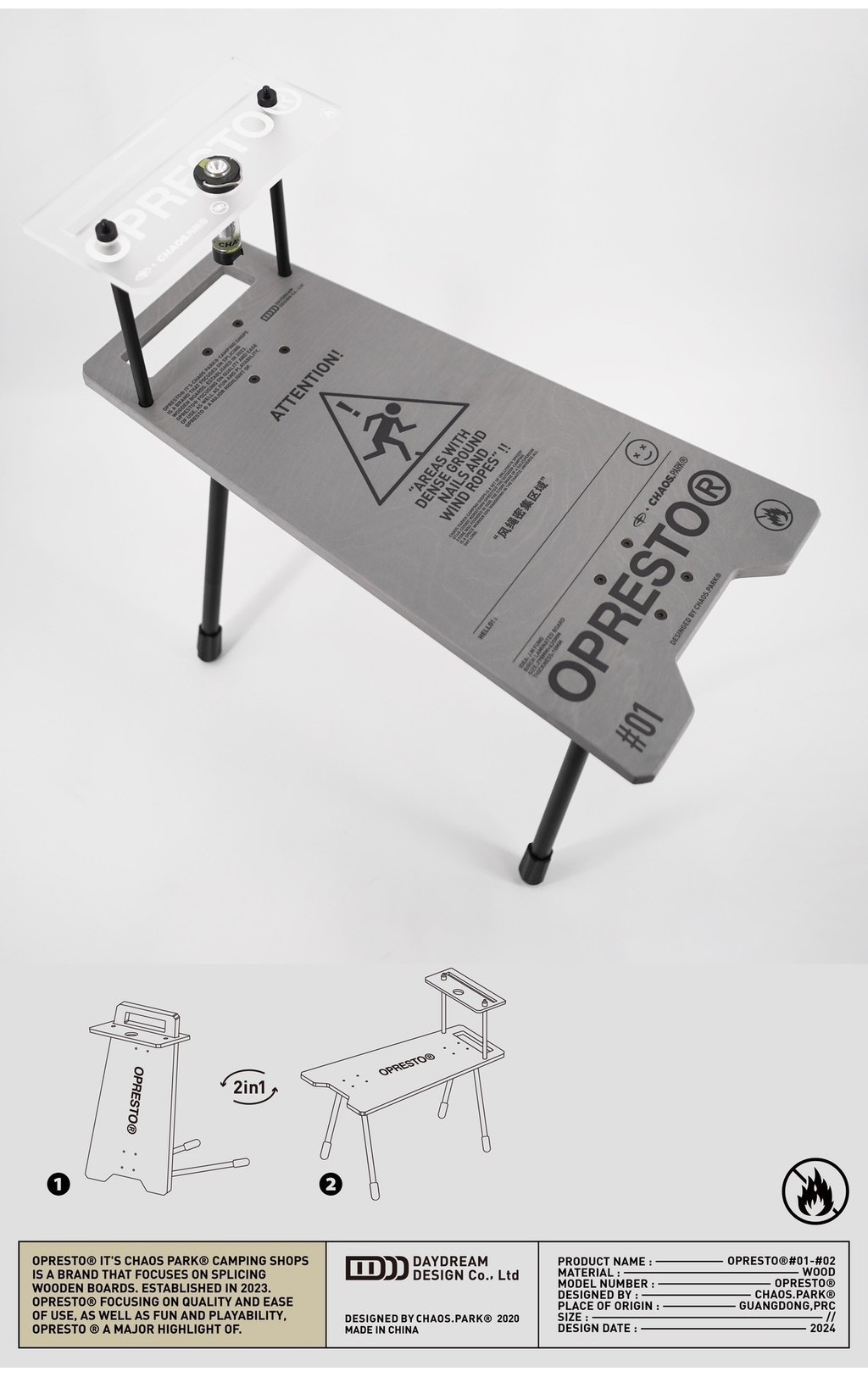 [HODR] 2 IN 1 Outdoor Tactical Table & Standing Sign Convertical Table ...