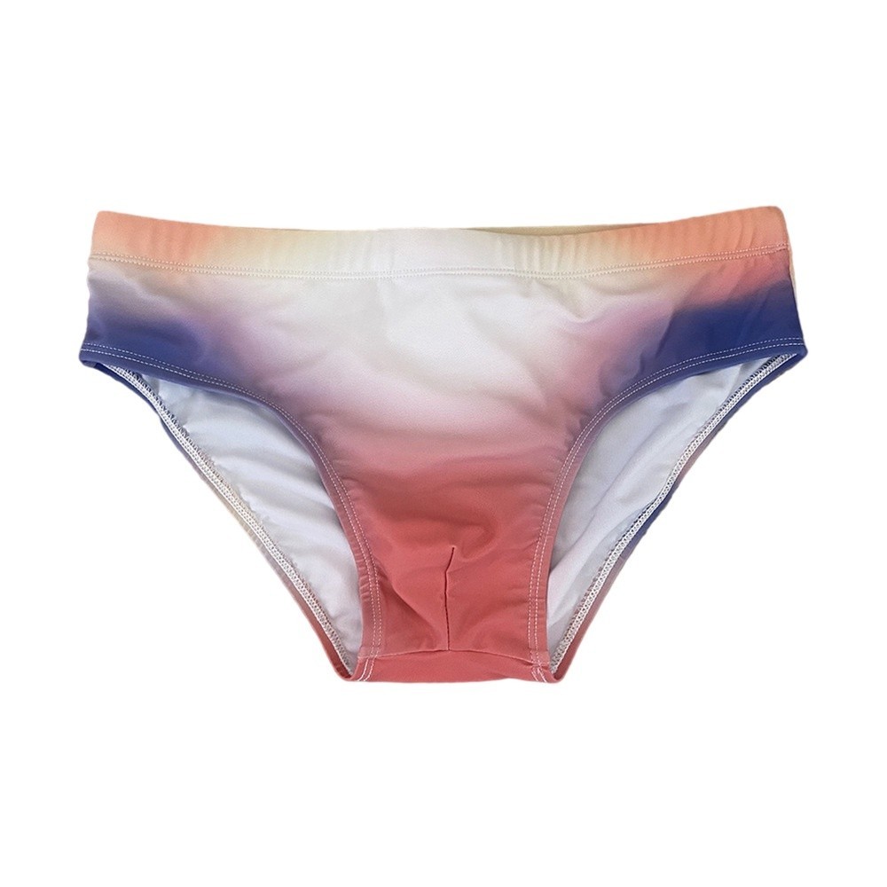 Triangular Men's Swimming Trunks Gradient Color Low Waist Swimsuit ...
