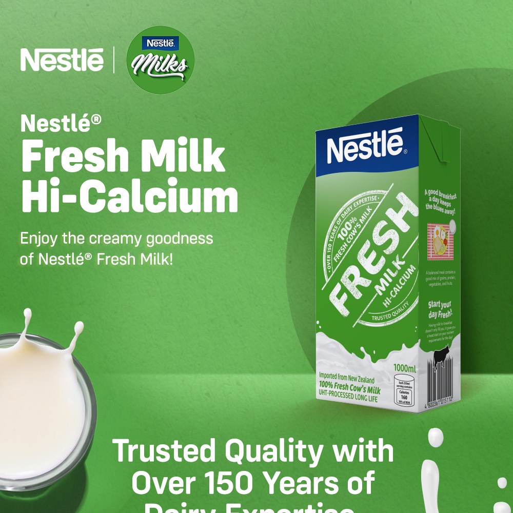 Nestle Fresh Milk High Calcium 1L Buy 2 Save 15 Shopee Philippines