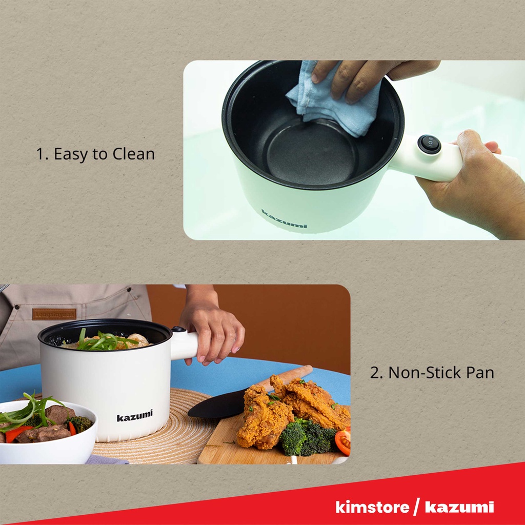 Kazumi KZ-308 1.5L Multifunctional Cooker with Steamer | Shopee Philippines