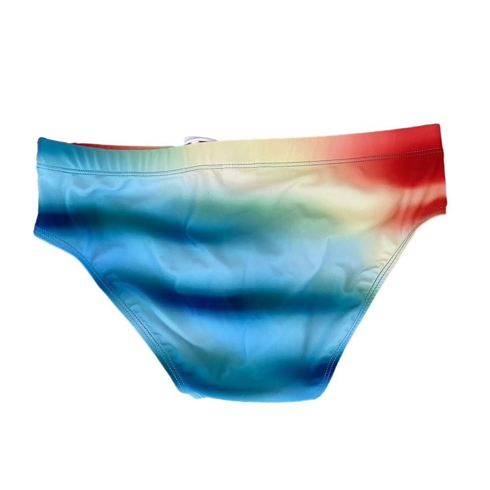 Triangular Men's Swimming Trunks Gradient Color Low Waist Swimsuit ...