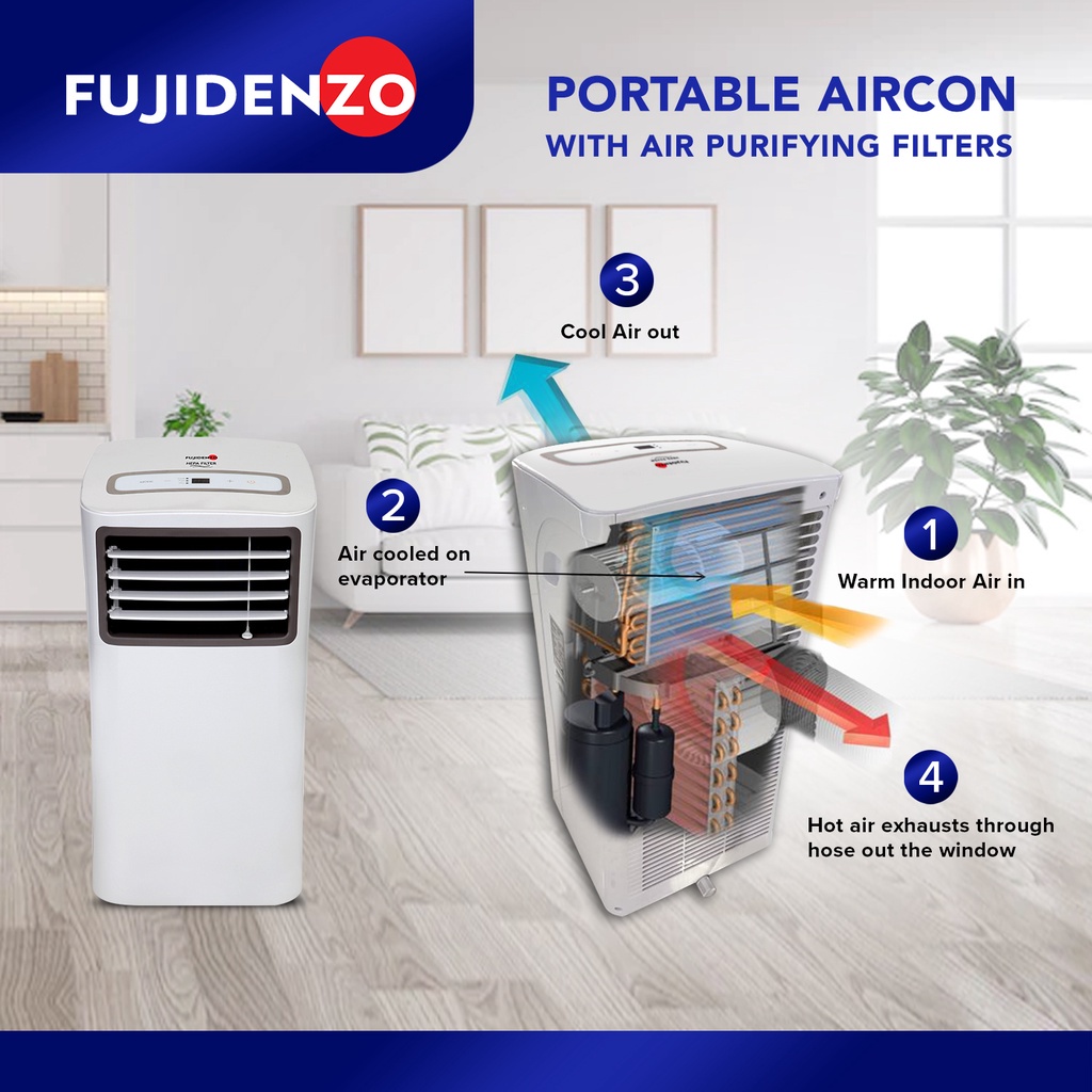 Fujidenzo 1.5 Hp Inverter Grade Portable Aircon with Air Purifying ...