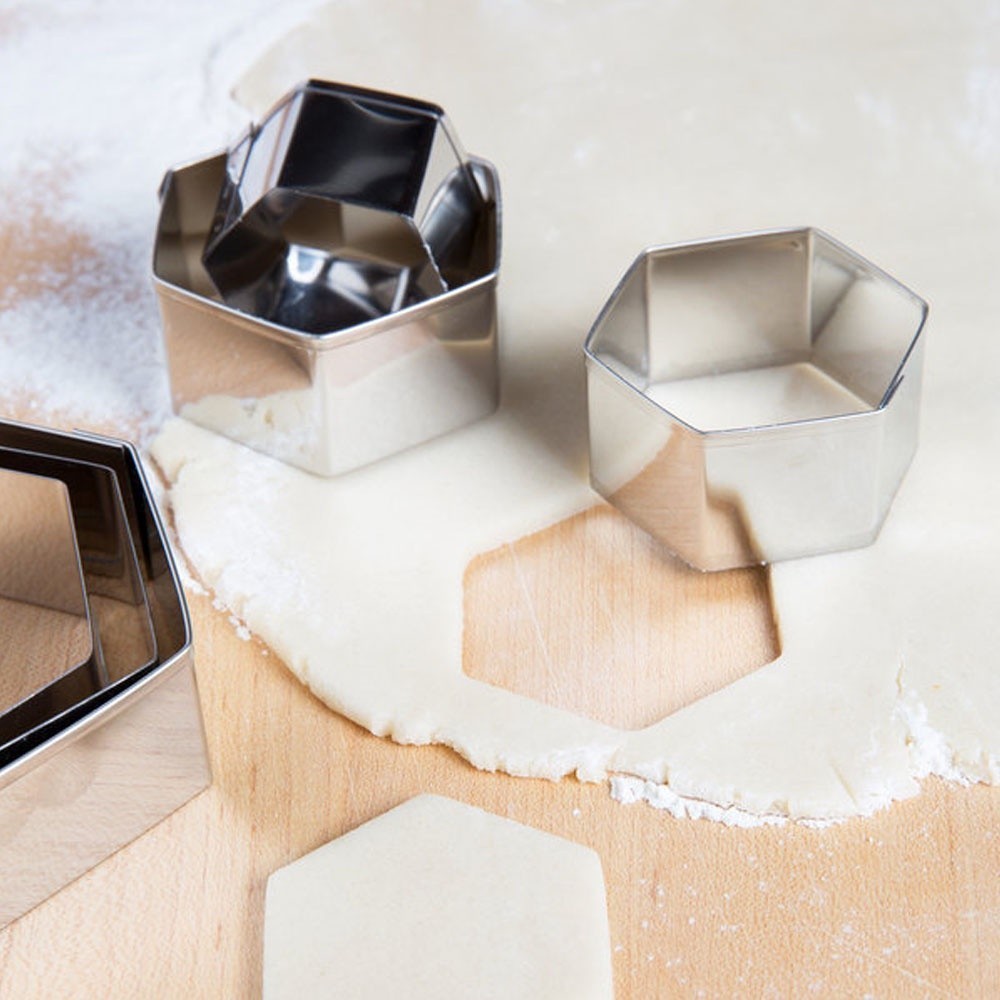 Ateco Usa Plain Hexagon Cutter Cookies Pastry Dough Shaper Molder (6pcs ...