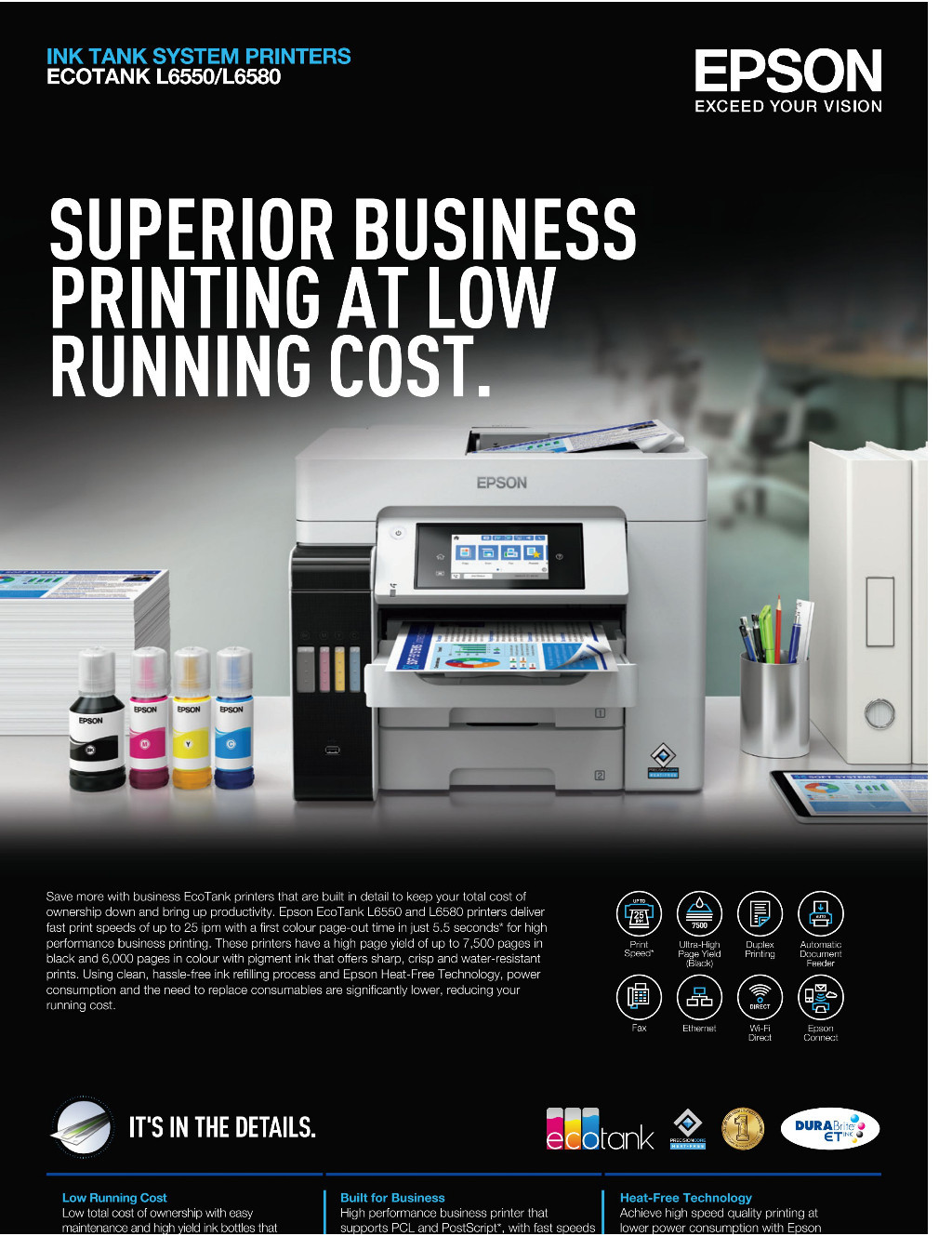 Epson EcoTank L6580 Colour Wi-Fi Duplex All-in-One Ink Tank Printer ...