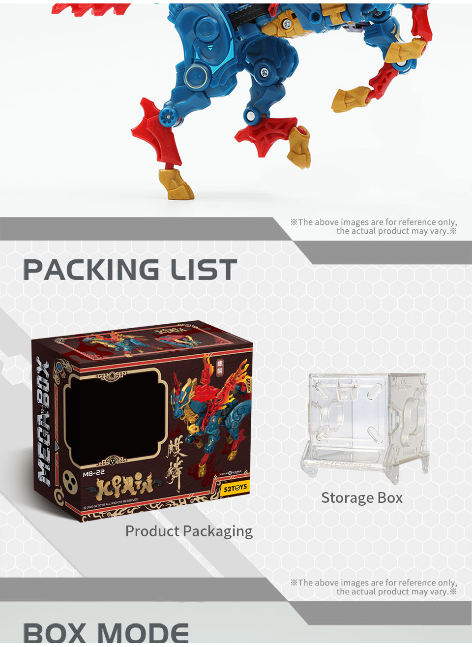 52TOYS Megabox UNUS Action Figure Trasformabile, Da Robot A Scatola 5x5 Cm, Altezza 18 Cm, PVC E ABS, Per Collezionisti 15+