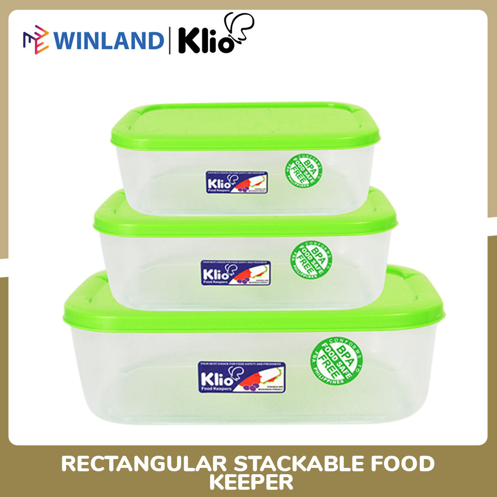 Klio by Winland Rectangular Stackable Food Keeper Kitchenware Container ...