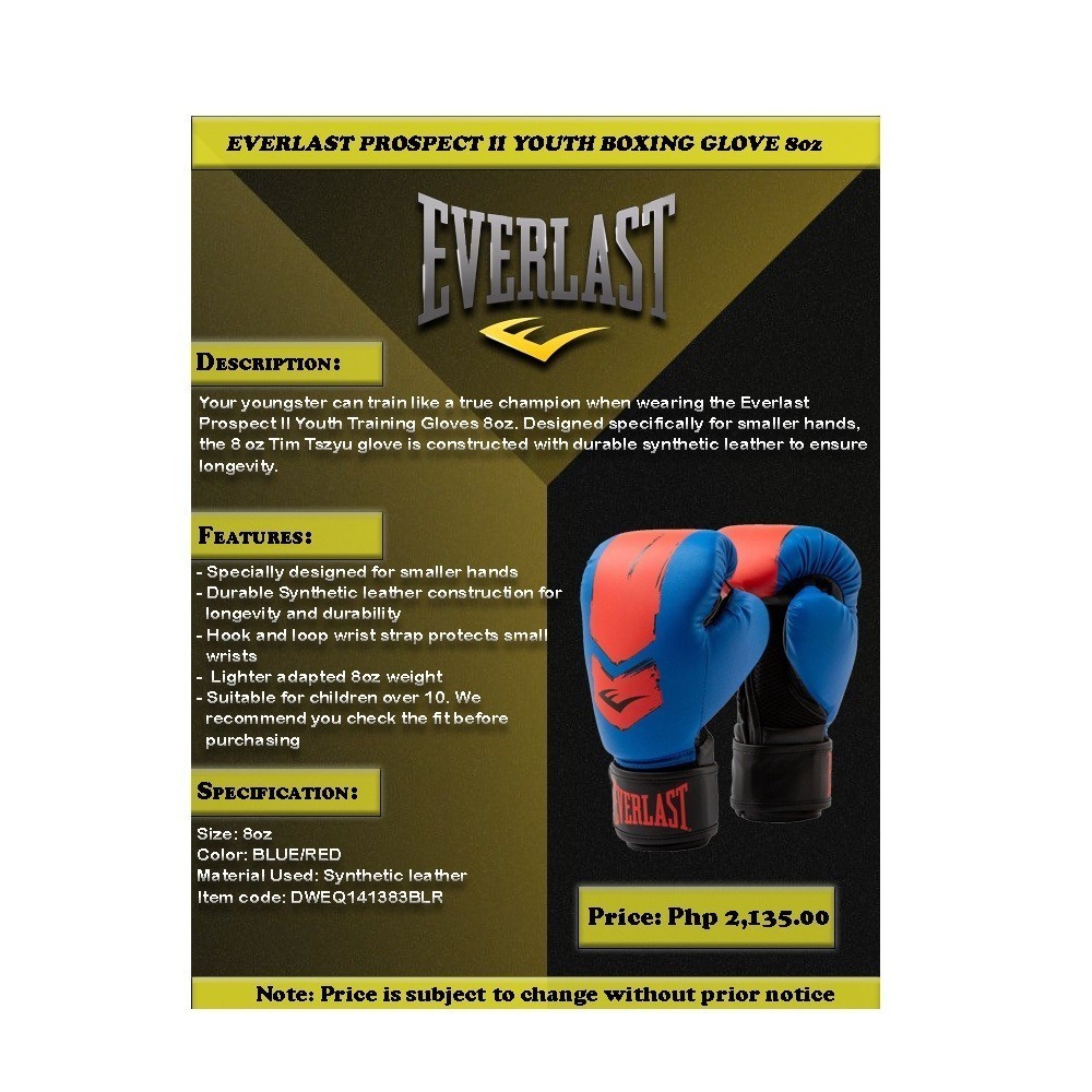 Everlast Prospect 2 Kids Boxing Gloves (Ages 8-12) Boxing