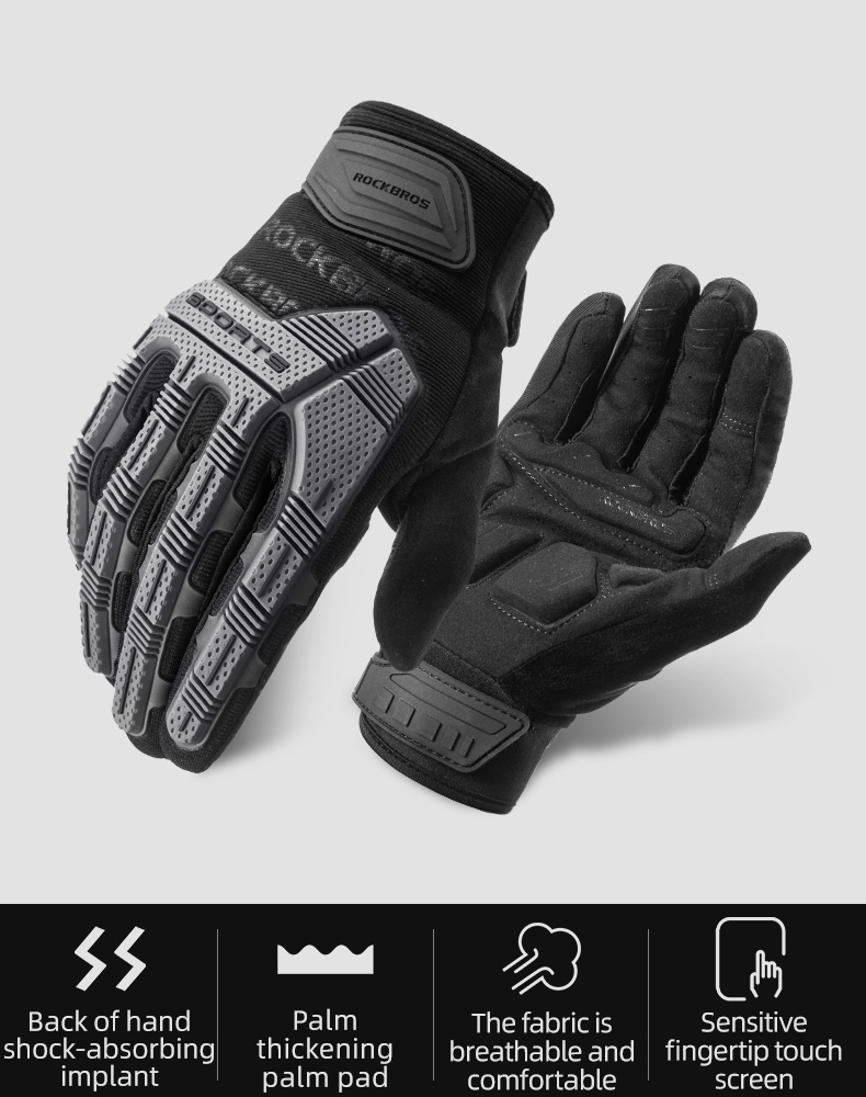 Local Delivery ROCKBROS Motorcycle Gloves Anti Slip Racing Riding ...