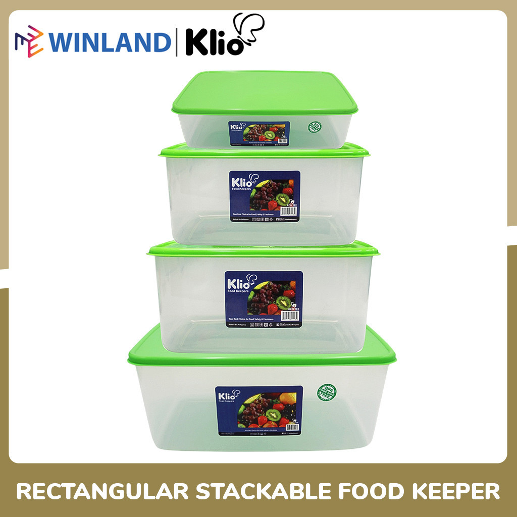 Klio by Winland Rectangular Stackable Food Keeper Plasticware Container ...