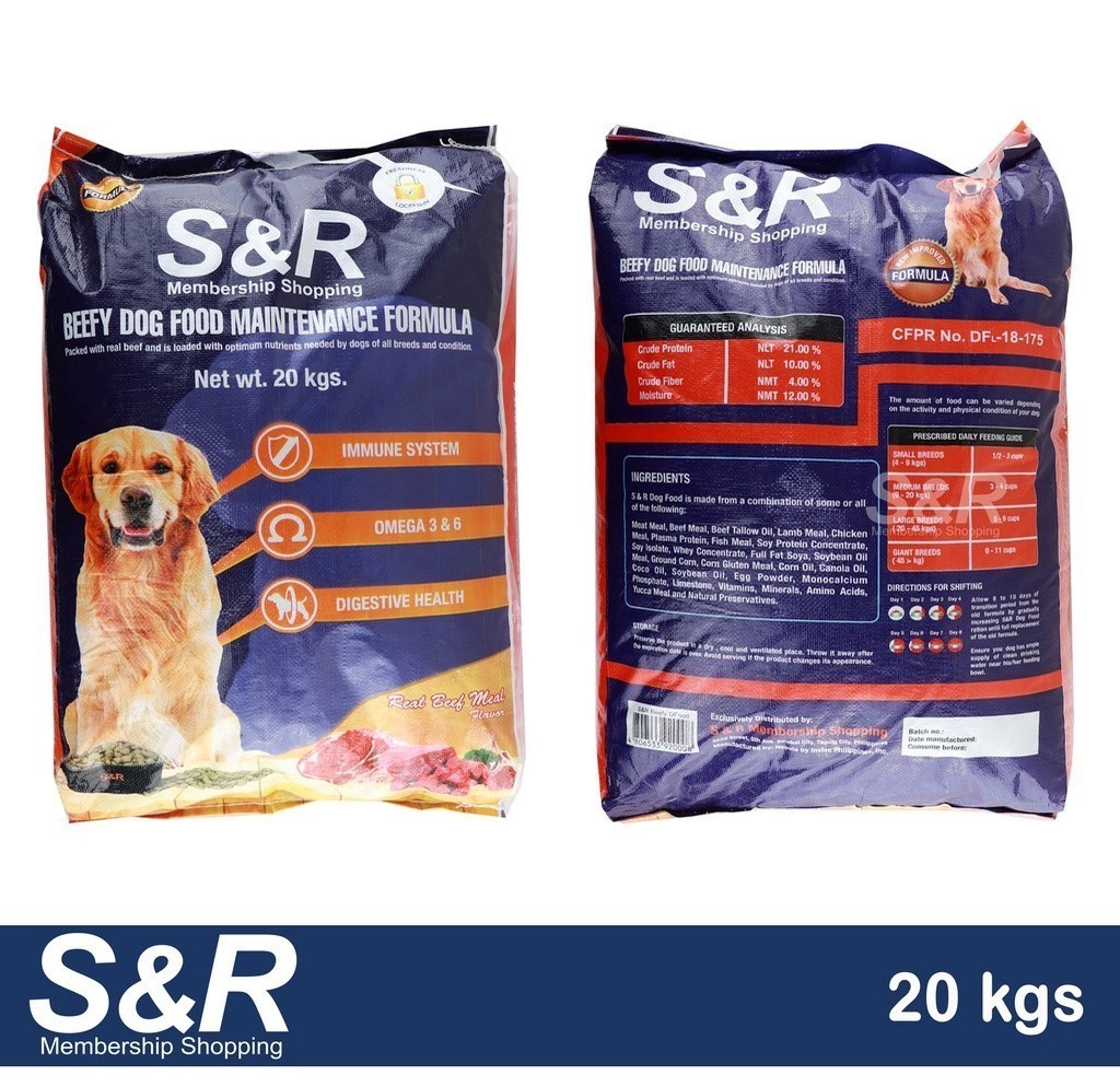 S R Beefy Dog Food Maintenance Formula Dry Dog Food 20kg Shopee