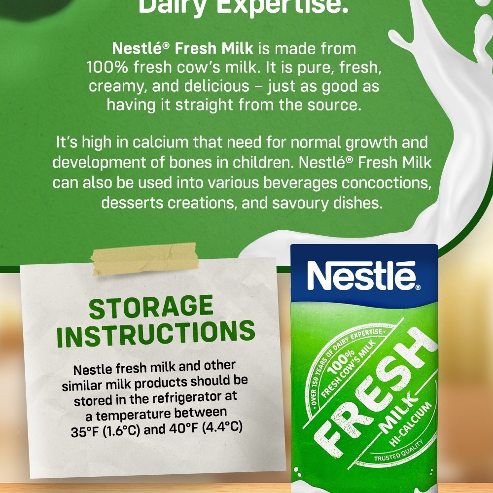 [Buy 2 Save P15] Nestle Fresh Milk Hi-Calcium 1L | Shopee Philippines