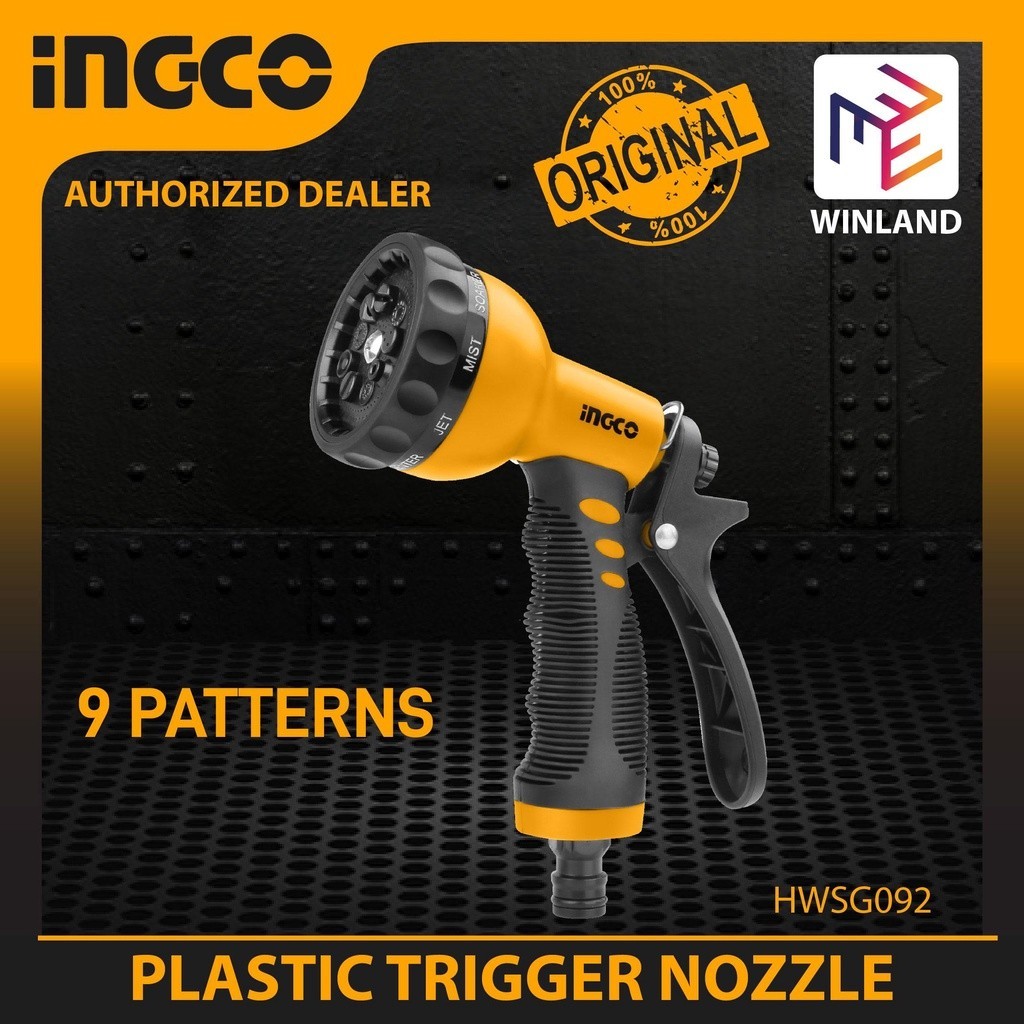 Ingco by Winland 9 Pattern Garden Spray / Shower Water Hose Sprayer ...