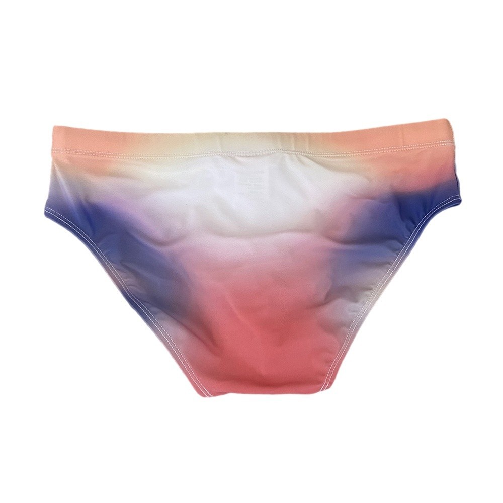 Triangular Men's Swimming Trunks Gradient Color Low Waist Swimsuit ...