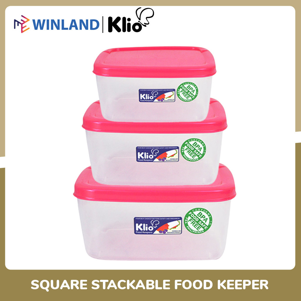 Klio by Winland Square Stackable Food Keeper Kitchenware Container ...