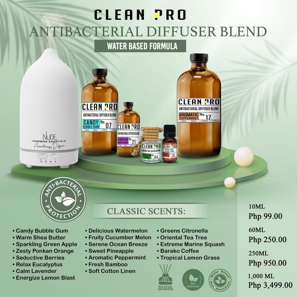 Clean Pro Aromatic Peppermint Scent Antibacterial Diffuser | Shopee ...