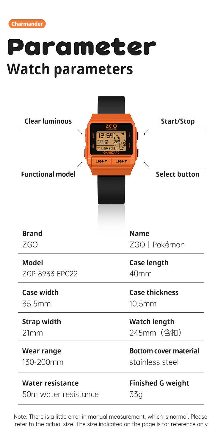 ZGO x Pokémon Charmander Kids Watch For Boys Girls Waterproof ...