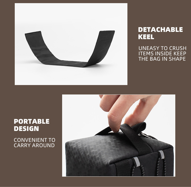 ROCKBROS Bike Handlebar Bag Bicycle Front Frame Storage Bag With Adjustable And Removable