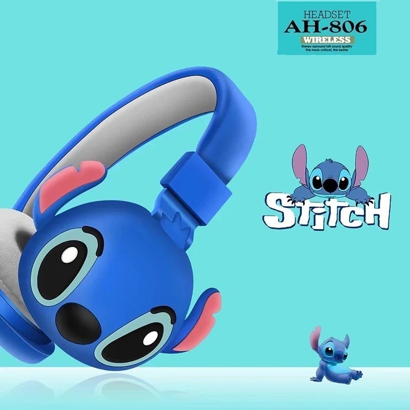Disney Stitch Wireless Bluetooth Foldable Kids Headphones AH-806 HIFI ...