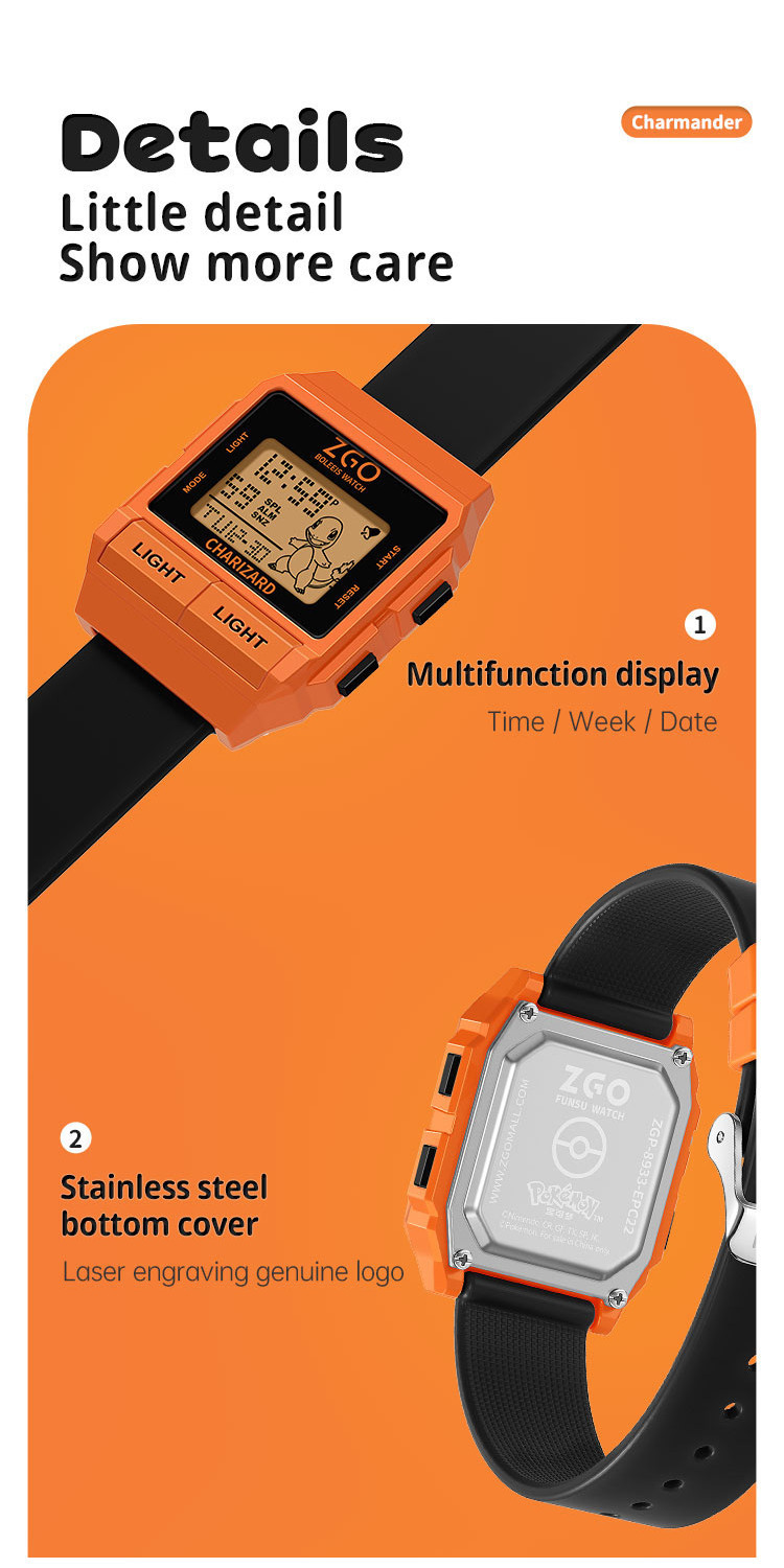 ZGO x Pokémon Charmander Kids Watch For Boys Girls Waterproof ...