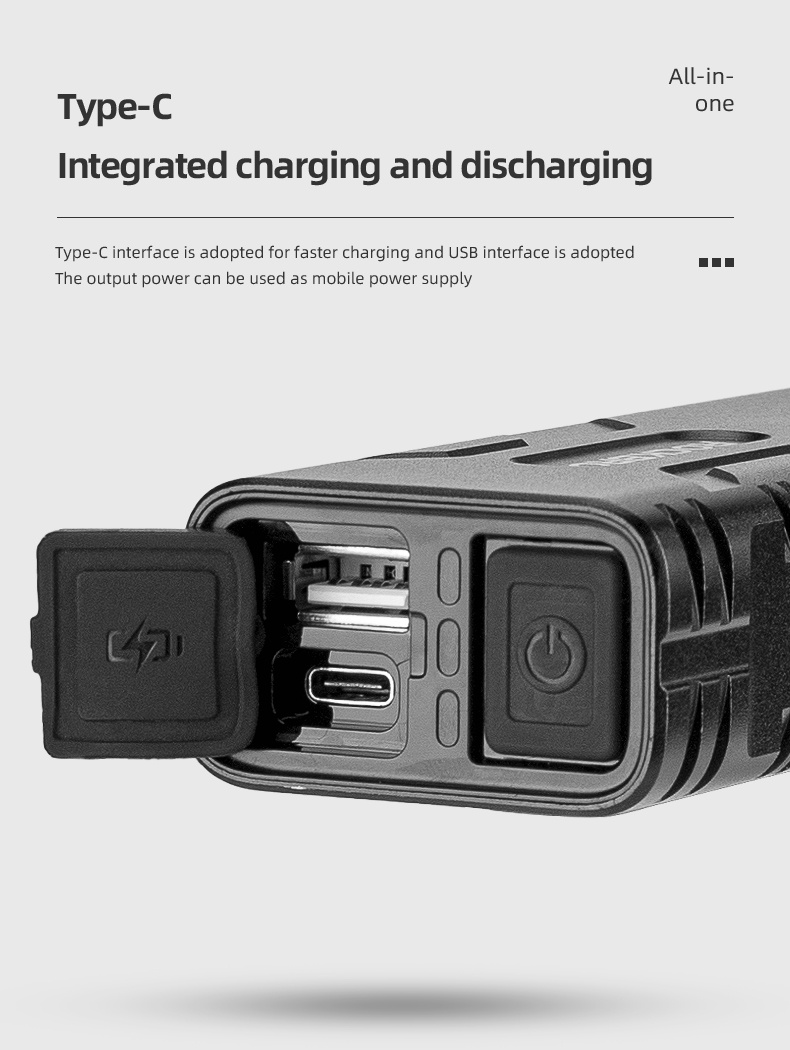 ROCKBROS Bike Front Light 800 Lumens Smart Headlight Type-C Charging