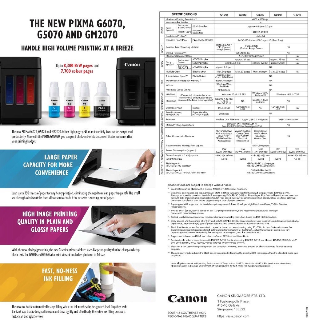 Canon PIXMA G6070 Ink Tank Wireless All-In-One | Shopee Philippines