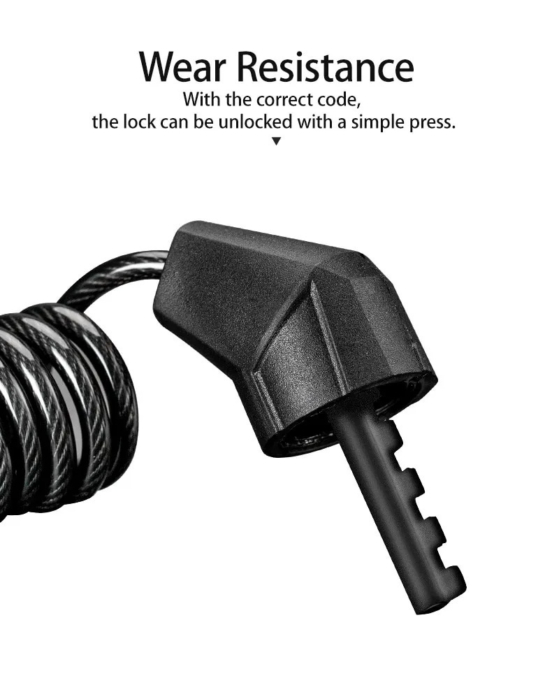 Local Delivery ROCKBROS Bicycle Lock Anti-theft Cycling Password Lock ...
