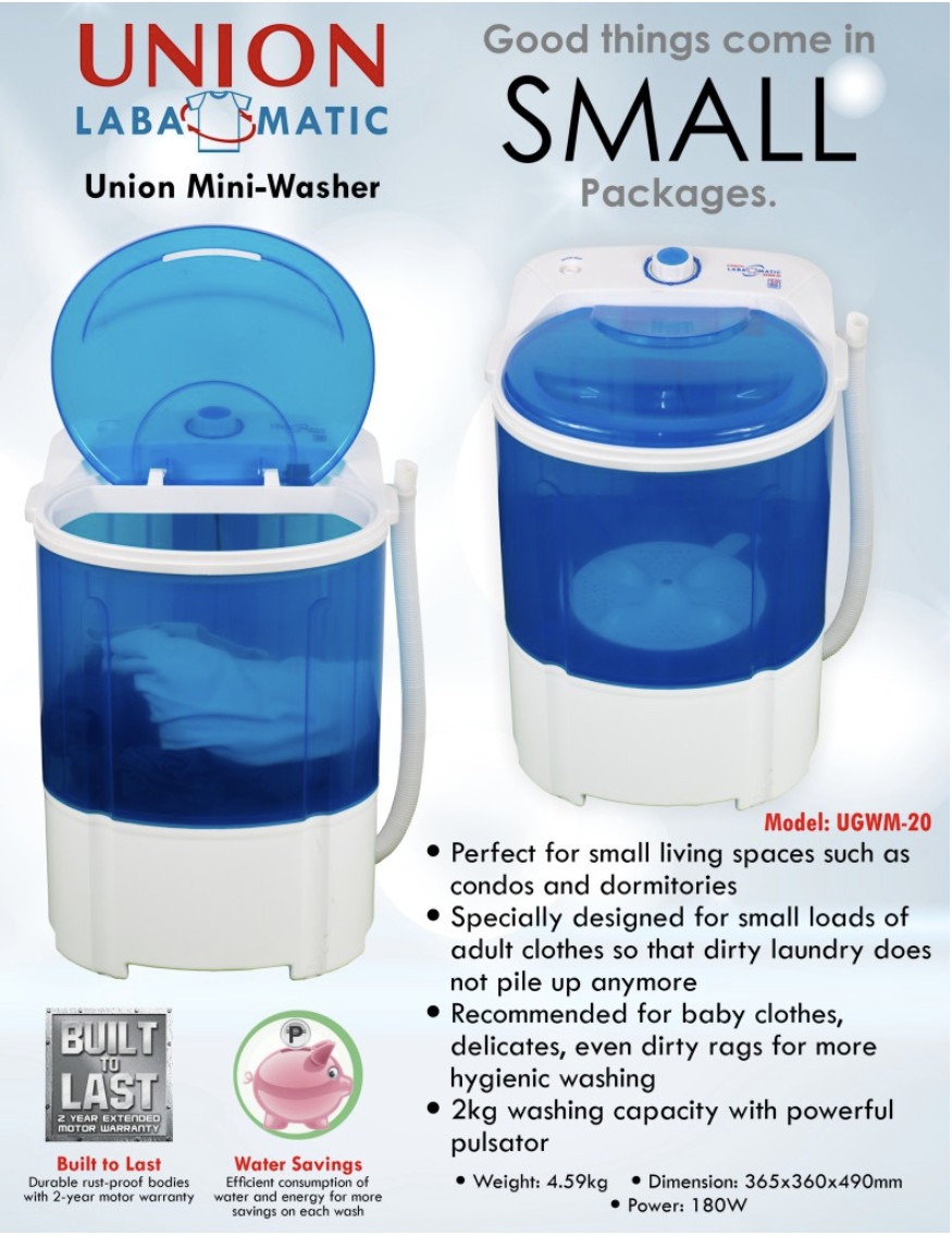 Union by Winland Single Tub Mini Washing Machine UGWM-20