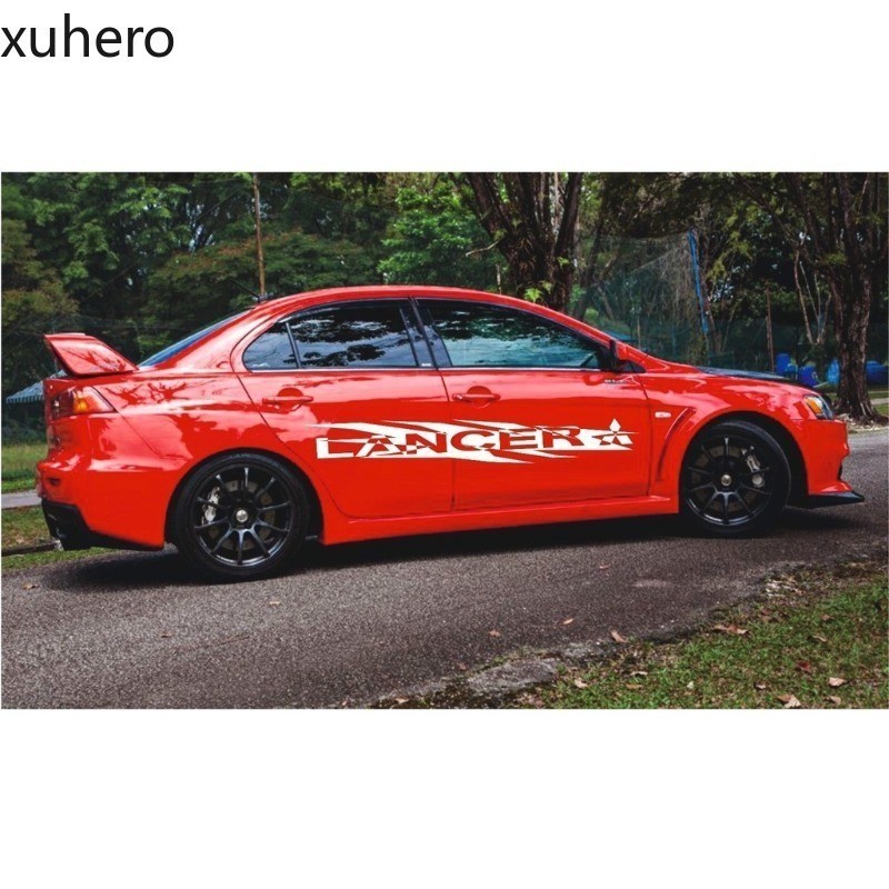 MITSUBISHI LANCER 2x side stripes vinyl body decals sticker graphics ...