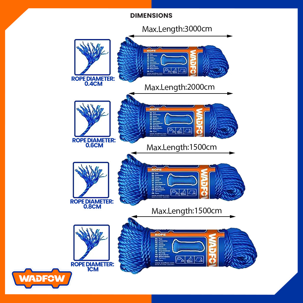 Wadfow 100% Polyethylene Nylon Rope Use for Binding Woods & Trees SOLD ...