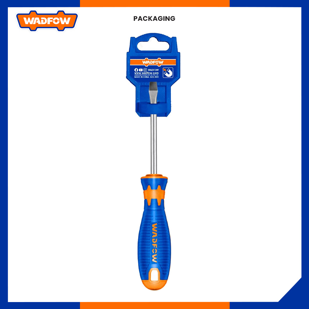 Wadfow Cr-V Material - black tip Slotted Screwdriver Round Shank (WHT ...