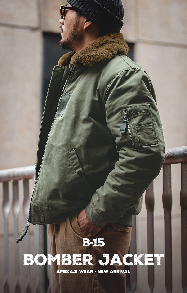Modern Tooling American Retro B15 Bomber Military Style Jacket Warm ...