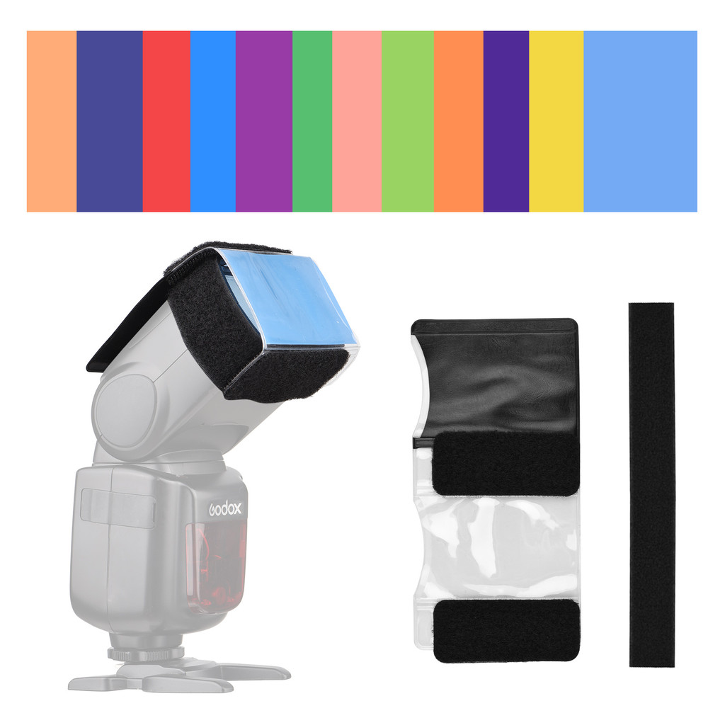 [COD]12 Pcs Universal Camera Flash Gels Lighting Filters Color ...