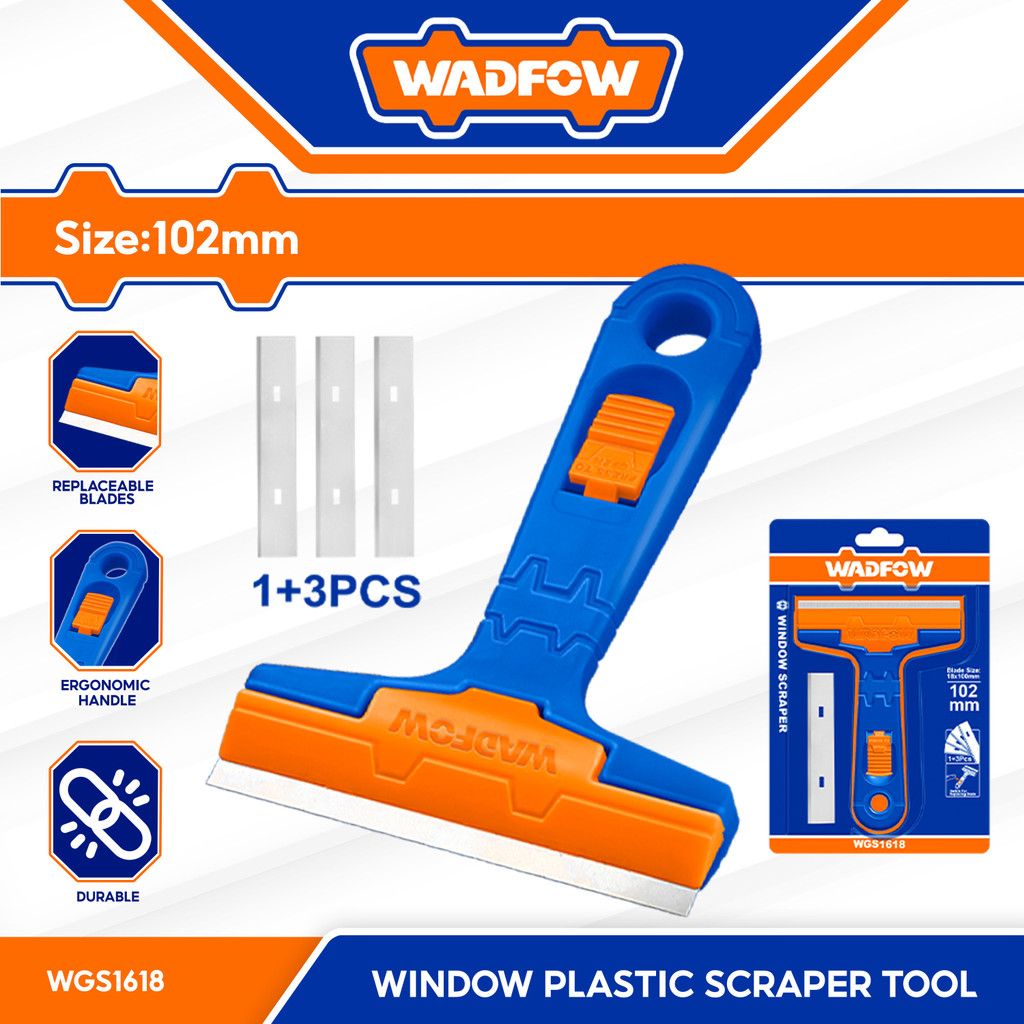 Wadfow 1+3 Pcs / 102 Mm Window Plastic Scraper Tool Heavy Duty WGS1618 ...