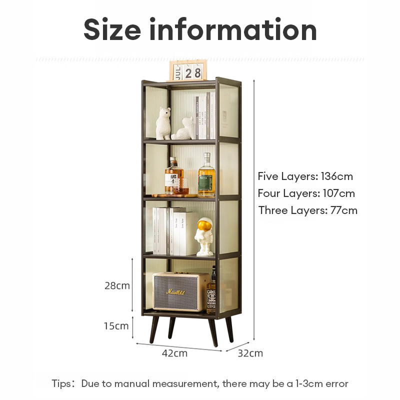 SUNNY Display Cabinet Storage Stand Rack With Transparent Door Book ...