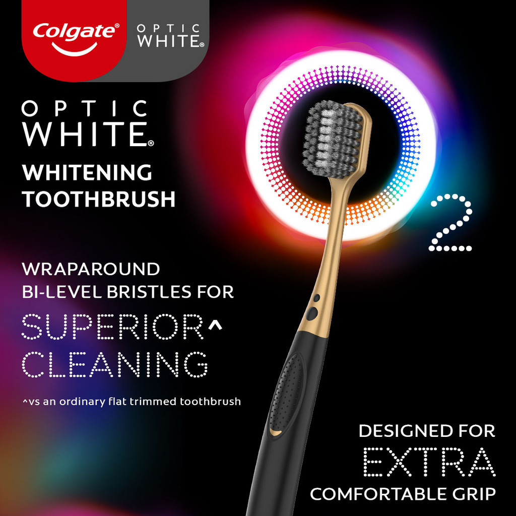 Colgate Optic White O2 Whitening Toothbrush, Ultra Soft Bristle, Value ...