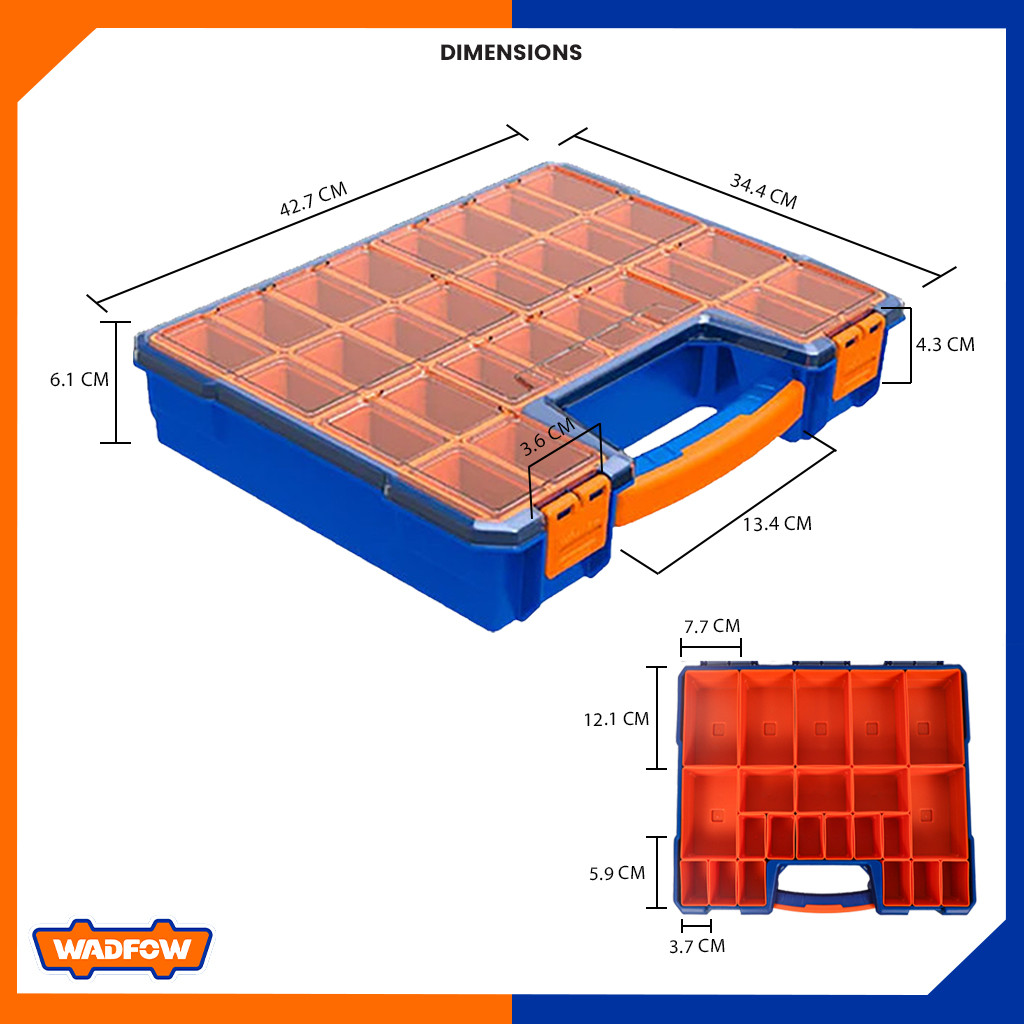 Wadfow 16.5 Inch Plastic Organizer Boxes for Smaller Components WTB1611 ...